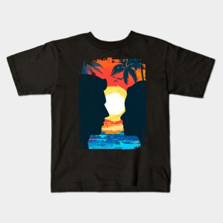 Colorful Beach Sunset Summer Design Kids T-Shirt